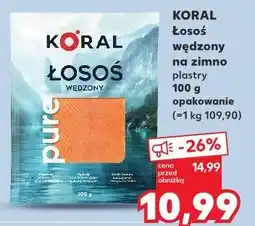 Kaufland KORAL Łosoś wędzony na zimno plastry oferta