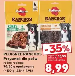 Kaufland Pedigree Ranchos Przysmak dla psów różne rodzaje 70/60 g opakowanie oferta