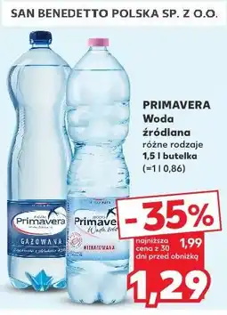 Kaufland Primavera Woda źródlana różne rodzaje oferta