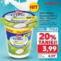 Kaufland Śmietana 18% Zott Primo oferta