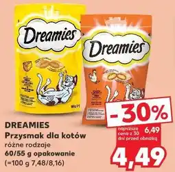 Kaufland Dreamies Przysmak dla kotów różne rodzaje 60/55 g opakowanie oferta