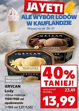 Kaufland Lody różne rodzaje Grycan oferta