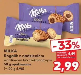 Kaufland Milka Rogalik z nadzieniem waniliowym lub czekoladowym oferta