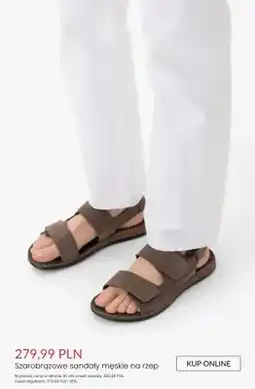 Ryłko Sandały męskie szarobrązowe na rzep oferta