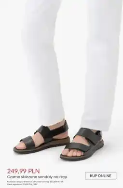 Ryłko Sandały skórzane czarne na rzep oferta