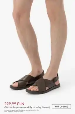 Ryłko Sandały ciemnobrązowe ze skóry licowej oferta