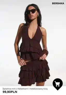 Bershka Spódnica mini z falbankami i metalizowaną nicią Bershka oferta