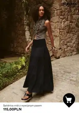 Bershka Spódnica midi z wywijanym pasem Bershka oferta