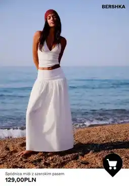 Bershka Spódnica midi z szerokim pasem Bershka oferta