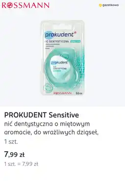 Rossmann PROKUDENT Sensitive nić dentystyczna o miętowym aromacie, do wrażliwych dziąseł oferta