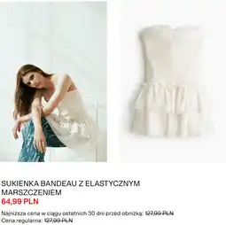 H&M H&M SUKIENKA BANDEAU Z ELASTYCZNYM MARSZCZENIEM oferta
