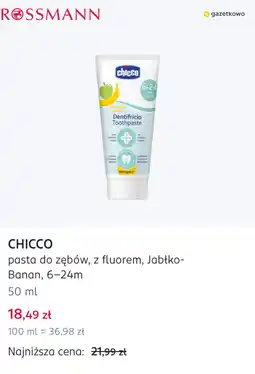 Rossmann CHICCO pasta do zębów, z fluorem, Jabłko-Banan, 6-24m oferta