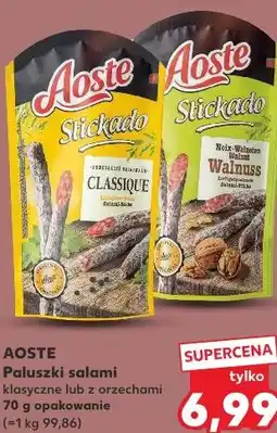 Kaufland Paluszki salami klasyczne lub z orzechami Aoste Stickado oferta