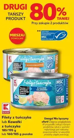 Kaufland K-Classic Filety z tuńczyka lub Kawałki z tuńczyka oferta