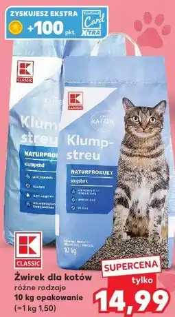 Kaufland K-Classic Żwirek dla kotów różne rodzaje oferta