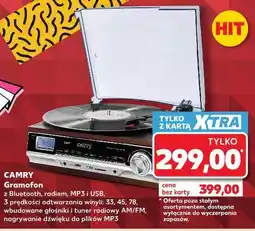 Kaufland CAMRY Gramofon z Bluetooth, radiem, MP3 i USB oferta