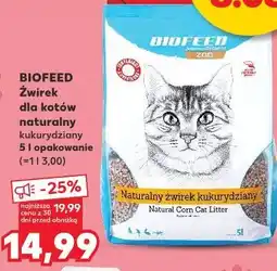 Kaufland Biofeed Żwirek dla kotów naturalny kukurydziany oferta
