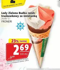 Prim Market Lody Zielona Budka rożek truskawkowy ze śmietanką oferta