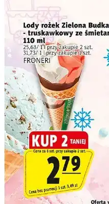 Prim Market Lody rożek Zielona Budka truskawkowy ze śmietanką oferta