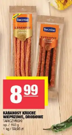Spar Kabanosy Kruche Wieprzowe, Drobiowe Tarczyński oferta