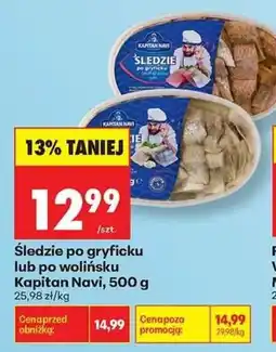 Biedronka Śledzie po gryficku Kapitan Navi oferta