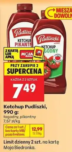Biedronka Ketchup Pudliszki oferta