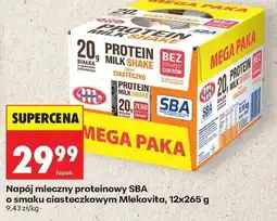 Biedronka Napój mleczny proteinowy SBA o smaku ciasteczkowym Mlekovita oferta