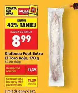 Biedronka Kiełbasa Fuet Extra El Toro Rojo oferta