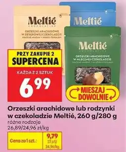 Biedronka Orzeszki arachidowe lub rodzynki w czekoladzie Meltié oferta