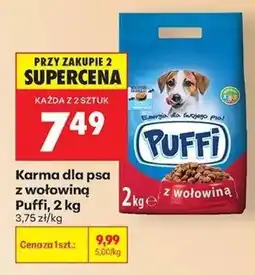 Biedronka Karma dla psa z wołowiną Puffi oferta