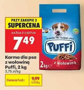Biedronka Karma dla psa z wołowiną Puffi oferta