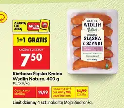 Biedronka Kiełbasa śląska z szynki Kraina Wędlin Nature oferta