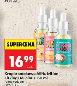 Biedronka Krople smakowe kokosowe AllNutrition Fitking Delicious oferta