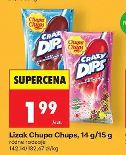 Biedronka Lizak Crazy Dips truskawkowy Chupa Chups oferta