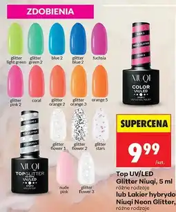 Biedronka Lakier hybrydowy Niuqi Neon Glitter oferta