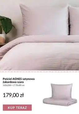 Homla Pościel satynowa żakardowa AGNES szara oferta