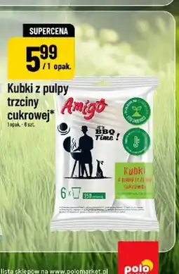 Polomarket Kubki z pulpy trzciny cukrowej Amigo 6-pak oferta