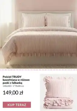 Homla Pościel bawełniana Trudy w różowe paski z falbanką oferta