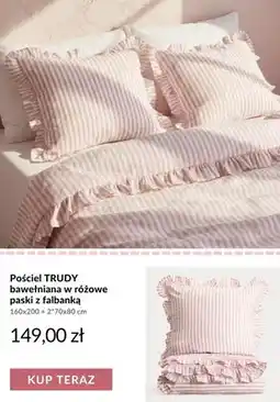 Homla Pościel bawełniana Trudy w różowe paski z falbanką oferta