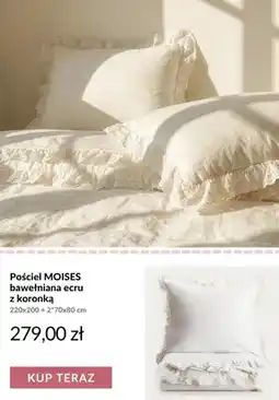 Homla Pościel bawełniana ecru z koronką Moises 220x200 cm + 2x70x80 cm oferta