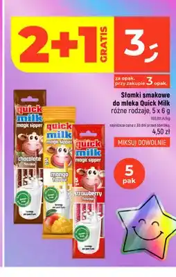 Dealz Słomki smakowe do mleka Quick Milk o smaku czekoladowym 5-pak oferta