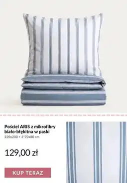 Homla Pościel ARIS z mikrofibry biało-błękitna w paski oferta