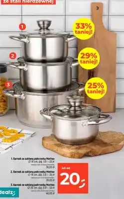 Dealz Garnek ze szklaną pokrywką Matteo Ø 16 cm poj oferta
