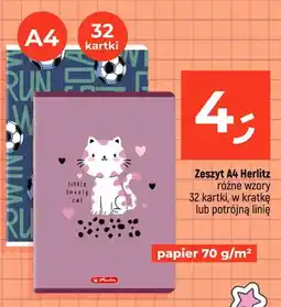 Dealz Zeszyt A4 Herlitz 32 kartki w kratkę oferta