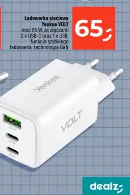 Dealz Ładowarka sieciowa Yenkee Volt moc 65W GaN oferta