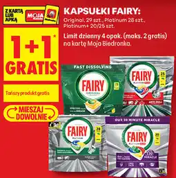 Biedronka Kapsułki do zmywarki Fairy Original / Platinum / Platinum+ oferta