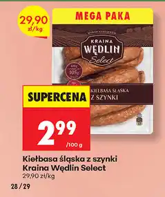 Biedronka Kiełbasa śląska z szynki Kraina Wędlin Select oferta
