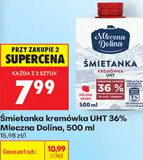 Biedronka Śmietanka kremówka UHT 36% Mleczna Dolina oferta