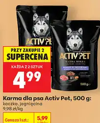 Biedronka Karma dla psa Activ Pet, 500 g: kaczka, jagnięcina oferta