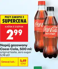 Biedronka Napój gazowany Coca-Cola, 500 ml: original taste, zero sugar oferta